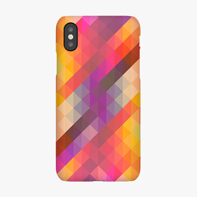 Tough iPhone X  Phone Case - Colorful Triangle Pattern
