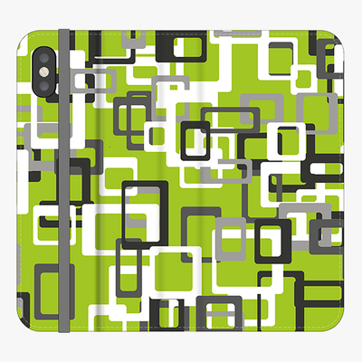 Folio iPhone X  Folio Wallet - Geometric square Pattern