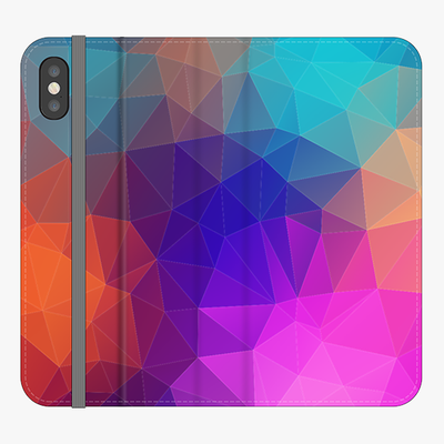Folio iPhone X  Folio Wallet - Colorful Triangular Polygons