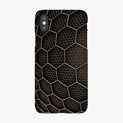 Tough iPhone X  Phone Case - Golden Hexagons