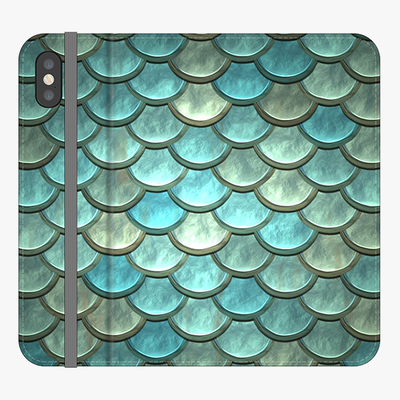 Folio iPhone X  Folio Wallet - Fish Scales Pattern