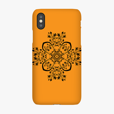 Snap iPhone X  Phone Case - Flower Design With Orange Background