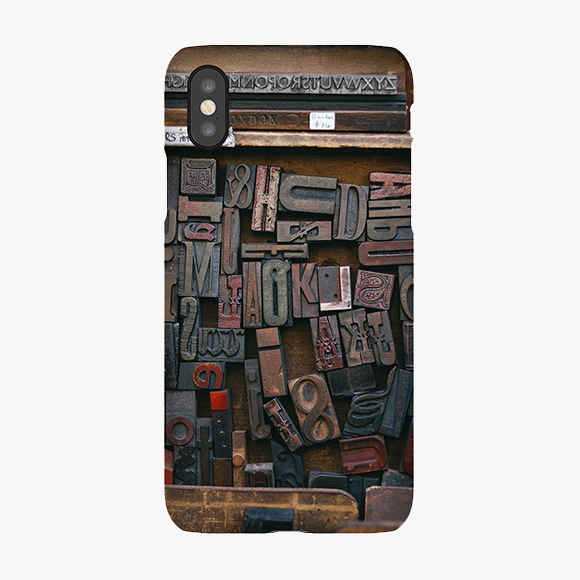 Tough iPhone X  Phone Case - Classic Wood Blocks