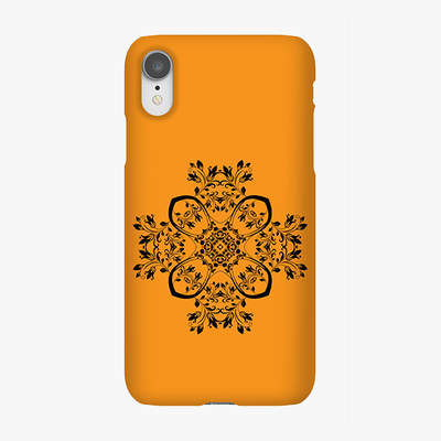 Snap iPhone XR  Phone Case - Flower Design With Orange Background