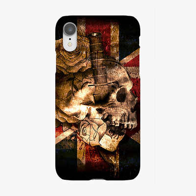 Snap iPhone XR  Phone Case - Skull With Union Jack British Flag