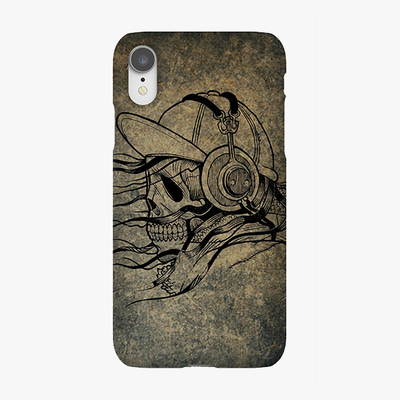 Tough iPhone XR  Phone Case - Skull With Headphone