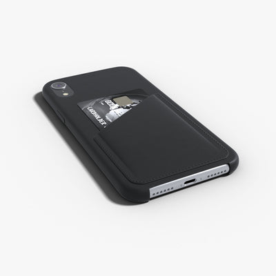 iPhone XR - Ultra Slim Slot Card Leather Black Case in Different type