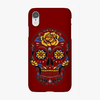 Tough iPhone XR  Phone Case - Skull Art With Brown Background