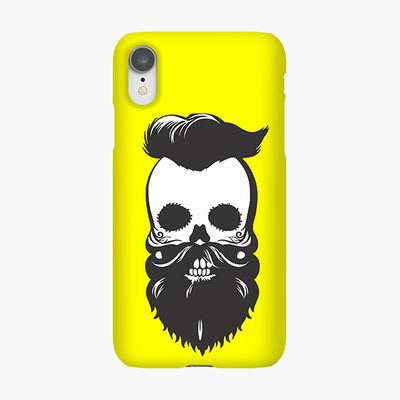 Tough iPhone XR  Phone Case - Skull With Beard And Mustache