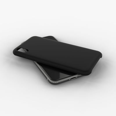 Liquid silicone case for iPhone XR in black color