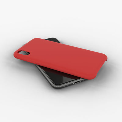 Liquid silicone case for iPhone XR in red color