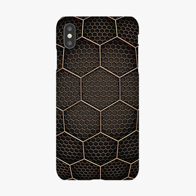 Tough iPhone XS Max  Phone Case - Golden Hexagons