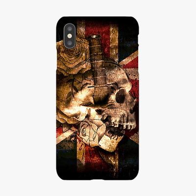 Snap iPhone XS Max  Phone Case - Skull With Union Jack British Flag