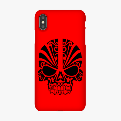 Snap iPhone XS Max  Phone Case - Black Skull With Red Background