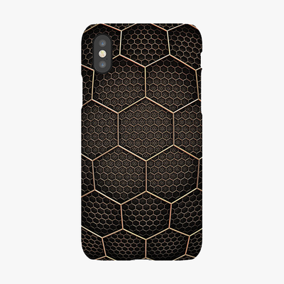 Tough iPhone XS  Phone Case - Golden Hexagons