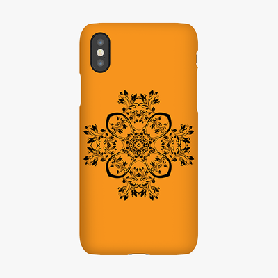 Snap iPhone XS  Phone Case - Flower Design With Orange Background