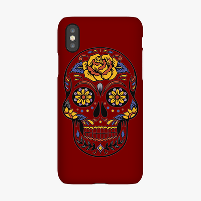 Tough iPhone XS Max  Phone Case - Skull Art With Brown Background