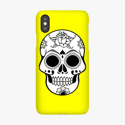 Tough iPhone XS Max  Phone Case - Skull With Yellow Background