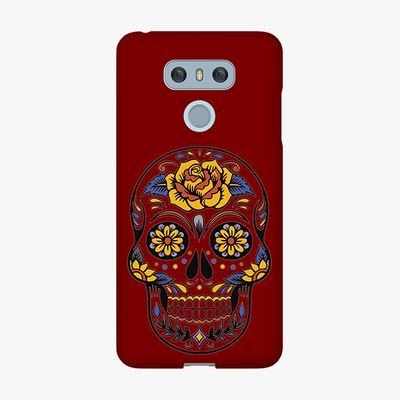 Tough LG G6  Phone Case - Skull Art With Brown Background