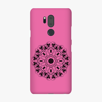 Tough LG G7  Phone Case - Mandala With Pink Background