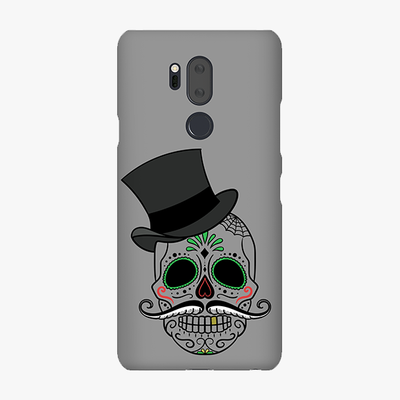 Snap LG G7  Phone Case - Skull Art With Gray Background