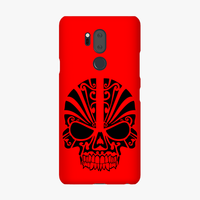 Snap LG G7  Phone Case - Black Skull With Red Background