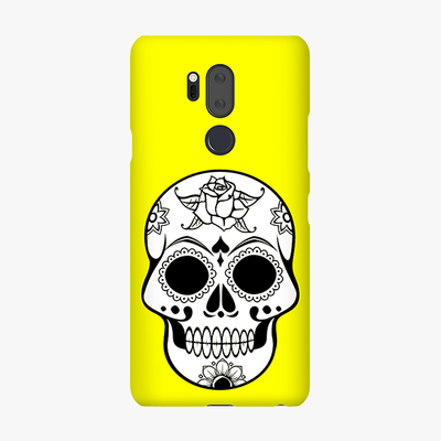 Snap LG G7  Phone Case - Skull With Yellow Background