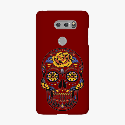 Tough LG V30 Phone Case - Skull Art With Brown Background