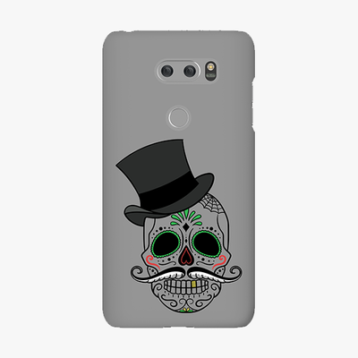 Snap LG V30 Phone Case - Skull Art With Gray Background