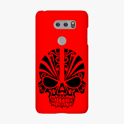 Snap LG V30 Phone Case - Black Skull With Red Background