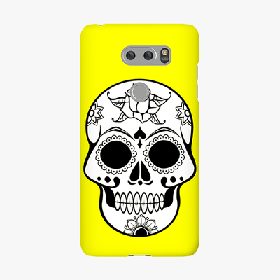 Snap LG V30 Phone Case - Skull With Yellow Background