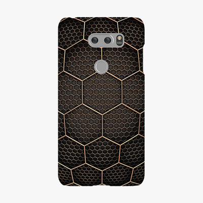 Tough LG V30 Phone Case - Golden Hexagons