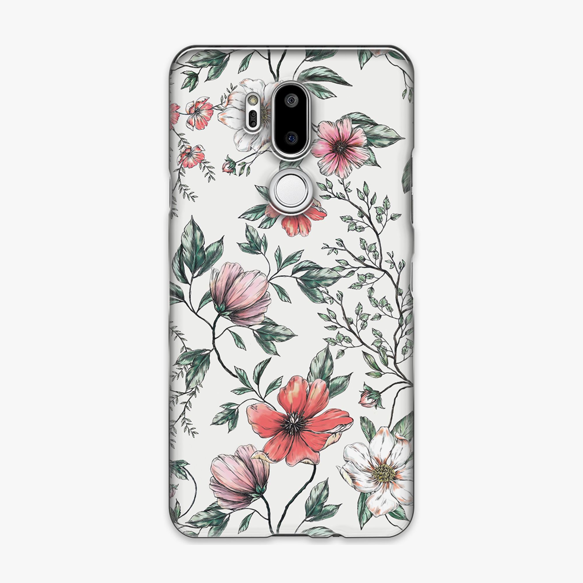 Tough - Phone Case with Colorful Flowers on White Background