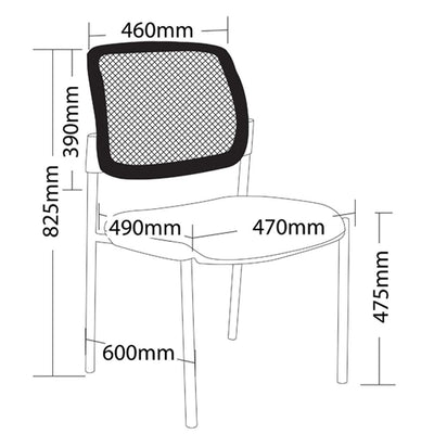 MAXI 4 LEG Mesh Low Back Visitor Chair