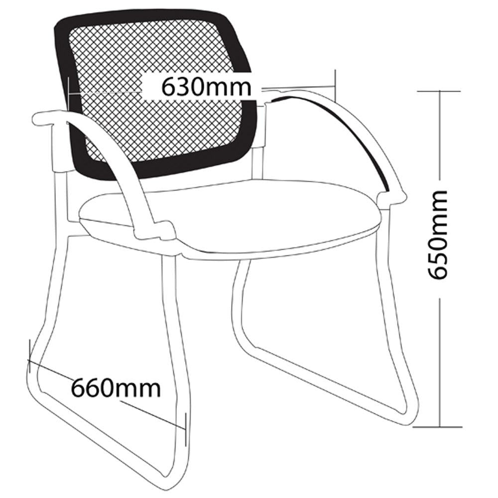 MAXI SLED Mesh Low Back Visitor Armchair