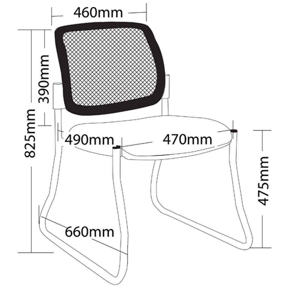 MAXI SLED Mesh Low Back Visitor Chair