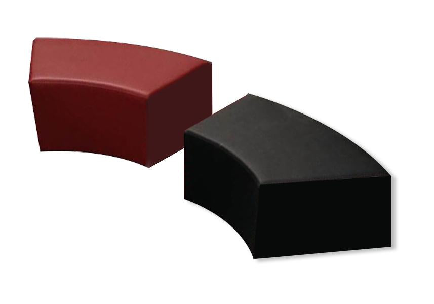 Quatar Ottoman in Black PU