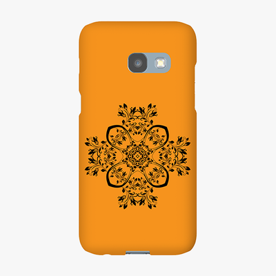 Snap Samsung Galaxy A3  Phone Case - Flower Design With Orange Background