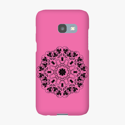 Tough Samsung Galaxy A3  Phone Case - Mandala With Pink Background