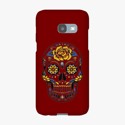 Tough Samsung Galaxy A3  Phone Case - Skull Art With Brown Background