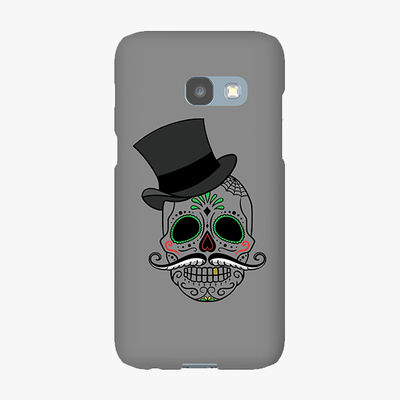 Tough Samsung Galaxy A3  Phone Case - Skull Art With Gray Background