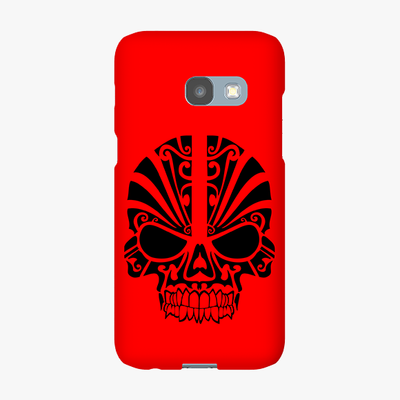 Snap Samsung Galaxy A3  Phone Case - Black Skull With Red Background