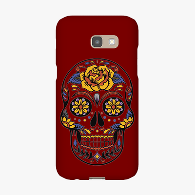 Snap Samsung Galaxy A5 Phone Case - Skull Art With Brown Background