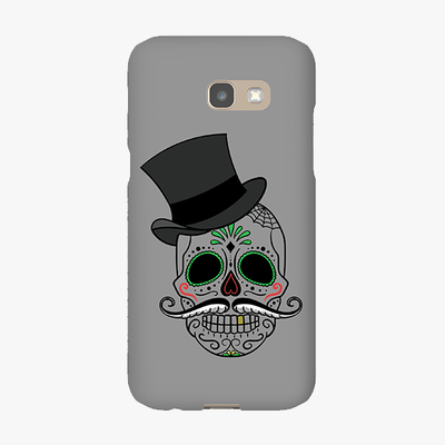 Snap Samsung Galaxy A5 Phone Case - Skull Art With Gray Background