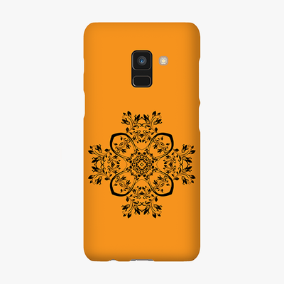 Snap Samsung Galaxy A8  Phone Case - Flower Design With Orange Background
