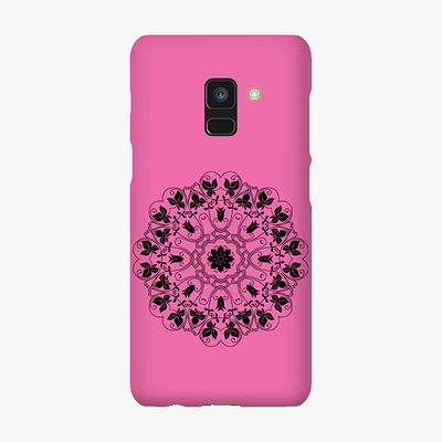 Tough Samsung Galaxy A8  Phone Case - Mandala With Pink Background