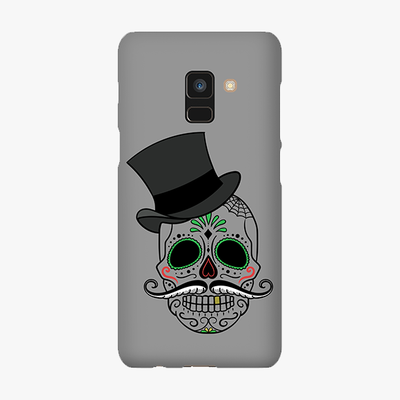 Snap Samsung Galaxy A8  Phone Case - Skull Art With Gray Background