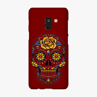 Tough Samsung Galaxy A8  Phone Case - Skull Art With Brown Background