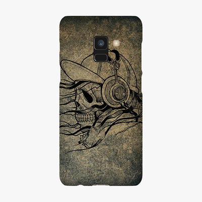 Tough Samsung Galaxy A8  Phone Case - Skull With Headphone