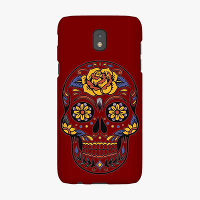 Tough Samsung Galaxy J5 (2017)  Phone Case - Skull Art With Brown Background